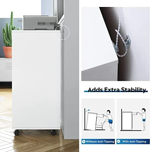 DEVAISE 7-Drawer Chest, Wood Storage Dresser Cabinet With Wheels, White 6 DEVAISE 7-Drawer Chest, Wood Storage Dresser Cabinet With Wheels, White - Image 4