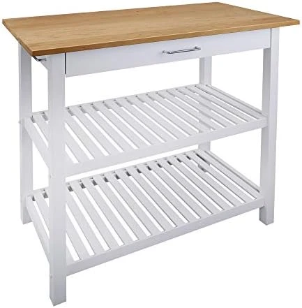 Casual Home Solid Hardwood Top, Natural/White, 40" W (373-91) Kitchen Island, Natural&White 13 Casual Home Solid Hardwood Top, Natural/White, 40" W (373-91) Kitchen Island, Natural&White - Image 11