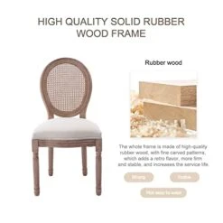 Virabit French Dining Chairs Set Of 2, Rattan Farmhouse Upholstered Dining Chairs With Curved Backrest And Beautifully Carved Solid WoodFrame For Living Room, Kitchen, Restaurant 21 Virabit French Dining Chairs Set Of 2, Rattan Farmhouse Upholstered Dining Chairs With Curved Backrest And Beautifully Carved Solid WoodFrame For Living Room, Kitchen, Restaurant -Amazon Store 418cTokr5eL