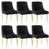 Guyou Kitchen & Dining Room Chairs Set Of 6, Black Velvet Dining Chairs Upholstered Accent Chairs Side Chairs For Kitchen Dining Room Living Room Bedroom (Black) -Amazon Store 418enE87n2L