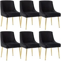 Guyou Kitchen & Dining Room Chairs Set Of 6, Black Velvet Dining Chairs Upholstered Accent Chairs Side Chairs For Kitchen Dining Room Living Room Bedroom (Black) 31 Guyou Kitchen & Dining Room Chairs Set Of 6, Black Velvet Dining Chairs Upholstered Accent Chairs Side Chairs For Kitchen Dining Room Living Room Bedroom (Black) -Amazon Store 418enE87n2L. AC