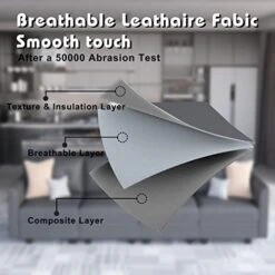 LLappuil Modular Sofa Middle Module With Storage For Customizable Sectional Sofa, Couch Accent Armless Chair, Modern Faux Leather Fabric (Dark Grey) -Amazon Store 418fVY8DmsL