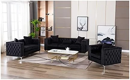 Lilola Home Lorreto Gray Velvet Sofa 13 Lilola Home Lorreto Gray Velvet Sofa - Image 11