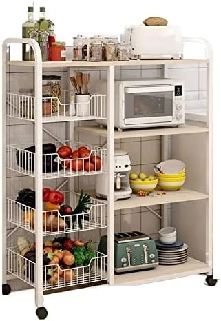 LUCBEI Microwave Oven Rack Mobile Kitchen Storage Rack, Multifunctional Floor To Floor Microwave Oven Supplies Storage Rack, Multi-Layer Household Storage Rack Kitchen Storage Rack (Color : Brass) 8 LUCBEI Microwave Oven Rack Mobile Kitchen Storage Rack, Multifunctional Floor To Floor Microwave Oven Supplies Storage Rack, Multi-Layer Household Storage Rack Kitchen Storage Rack (Color : Brass) - Image 6