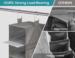 SLEEPING LAMB 8 Shelves Hanging Shoe Rack Wider Shoe Hanger Organizer For Closet Storage Clothes, Hats, Handbags, With 8 Mesh Pockets, Grey -Amazon Store 418x71QImwL