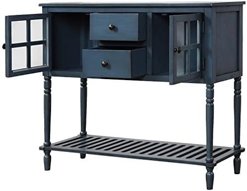 42" Wide Console Table Sideboard Buffet Server With 2 Doors And Bottom Shelf, Sideboard Storage Cabinet For Living Room (White) 10 42" Wide Console Table Sideboard Buffet Server With 2 Doors And Bottom Shelf, Sideboard Storage Cabinet For Living Room (White) - Image 8