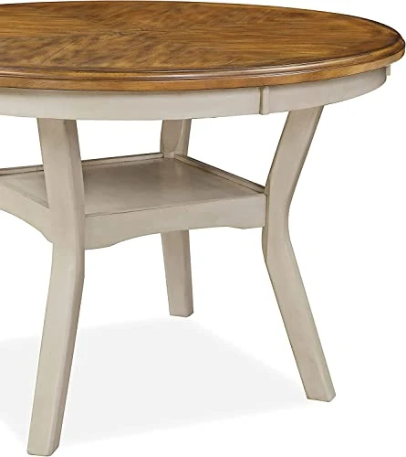 New Classic Furniture Mitchell 5-Piece Dining Set With 1 Table And 4 Chairs, Bisque/Brown 6 New Classic Furniture Mitchell 5-Piece Dining Set With 1 Table And 4 Chairs, Bisque/Brown - Image 4