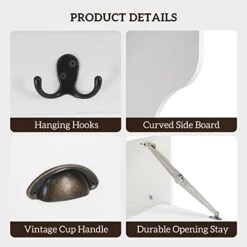 Karl Home 3-in-1 Hall Tree With Storage Bench, Freestanding Coat Rack Clothes Stand Flip Cover Shoe Rack With 4 Double Hooks 2 Top Compartment For Bedroom Hallway Livingroom 64.6" H Simple White 12 Karl Home 3-in-1 Hall Tree With Storage Bench, Freestanding Coat Rack Clothes Stand Flip Cover Shoe Rack With 4 Double Hooks 2 Top Compartment For Bedroom Hallway Livingroom 64.6" H Simple White -Amazon Store 4191ZONTc9L