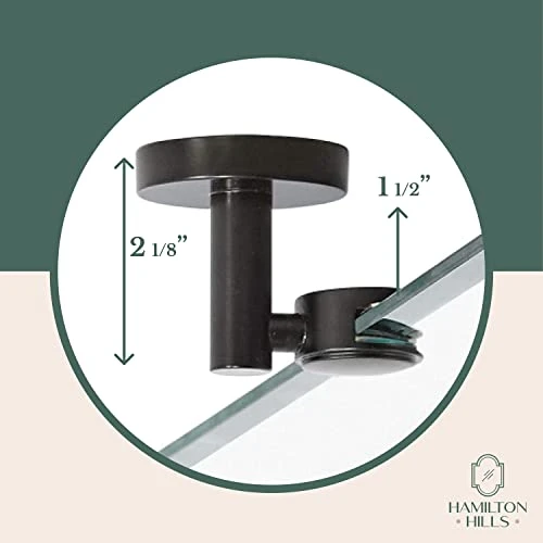 Hamilton Hills 24x36 Inch Frameless Oval Pivot Wall Mirror With Brushed Chrome Rounded Wall Brackets | Large Circular Tilt & Pivoting Bathroom Mirror | Bedroom, Farmhouse Hanging Wall-Mounted Vanity 4 Hamilton Hills 24x36 Inch Frameless Oval Pivot Wall Mirror With Brushed Chrome Rounded Wall Brackets | Large Circular Tilt & Pivoting Bathroom Mirror | Bedroom, Farmhouse Hanging Wall-Mounted Vanity - Image 2