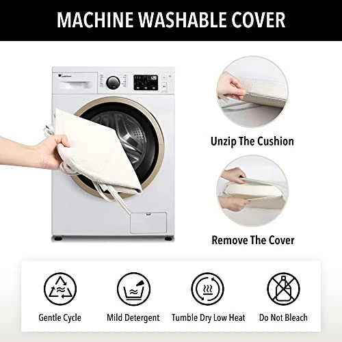 Tromlycs Dining Chair Cushions For Dining Kitchen Pads Set Of 4 Room Seat Indoor U Shaped Non Slip With Ties 17 X 16 Inch Farmhouse Ivory White 5 Tromlycs Dining Chair Cushions For Dining Kitchen Pads Set Of 4 Room Seat Indoor U Shaped Non Slip With Ties 17 X 16 Inch Farmhouse Ivory White - Image 3