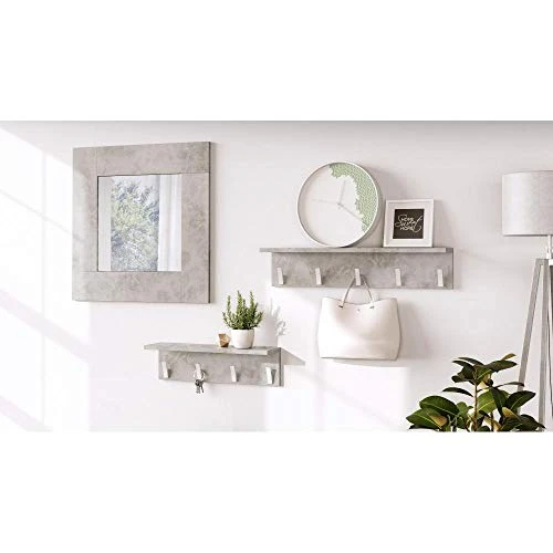 Mobili Fiver, Wall Coat Hanger, Rachele, 31.49 In, Concrete Black, Laminate-Finished/Aluminium, Made In Italy 7 Mobili Fiver, Wall Coat Hanger, Rachele, 31.49 In, Concrete Black, Laminate-Finished/Aluminium, Made In Italy - Image 5