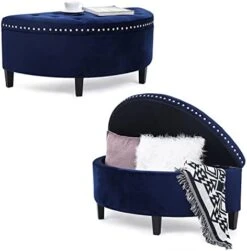 Joveco 43.5" Storage Bench- Velvet Half Moon Ottoman- Tufted Storage Ottoman With Rivet- Half Moon Storage Ottoman- Toy Chests & Storage Bench For Bedroom And Entryway (Gray) 26 Joveco 43.5" Storage Bench- Velvet Half Moon Ottoman- Tufted Storage Ottoman With Rivet- Half Moon Storage Ottoman- Toy Chests & Storage Bench For Bedroom And Entryway (Gray) -Amazon Store 419J2DCu09L. AC