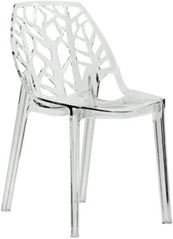 LeisureMod Modern Cornelia Dining Chair, Transparent Red -Amazon Store 419MxstJoPL. AC