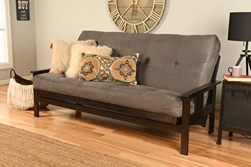 Kodiak Furniture Monterey Futon Set, No Drawers, With Espresso Base And Suede Grey Mattress 3 Kodiak Furniture Monterey Futon Set, No Drawers, With Espresso Base And Suede Grey Mattress