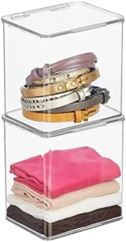 MDesign Stackable Plastic Closet Storage Container Bin Box With Hinge Lid For Organizing Shoes, Booties, Pumps, Sandals, Wedges, Flats, Heels - Lumiere Collection - 2 Pack - Clear 24 MDesign Stackable Plastic Closet Storage Container Bin Box With Hinge Lid For Organizing Shoes, Booties, Pumps, Sandals, Wedges, Flats, Heels - Lumiere Collection - 2 Pack - Clear -Amazon Store 419Sz9co0LL. AC