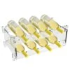 8 Bottle Wine Rack Countertop Free Standing Floor Stackable Modular Countertop Small Wine Holder 2-Tier Display Wine Storage Shelves Transparent Acrylic Wine Bottle Holder For Kitchen Bar Cabinets