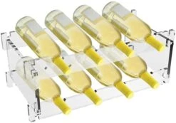 8 Bottle Wine Rack Countertop Free Standing Floor Stackable Modular Countertop Small Wine Holder 2-Tier Display Wine Storage Shelves Transparent Acrylic Wine Bottle Holder For Kitchen Bar Cabinets -Amazon Store 419Xtsh2eDS. AC