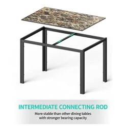 Gizoon 5 Piece Glass Dining Table Set, Kitchen Table And Chairs For 4, PU Leather Modern Dining Room Sets For Home, Kitchen, Dining Room (Marble) -Amazon Store 419eqeobBuL