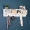 Pemberly Row 60" Wide Entryway Hanging Shelf With Hooks In White -Amazon Store 419fSMADEtL