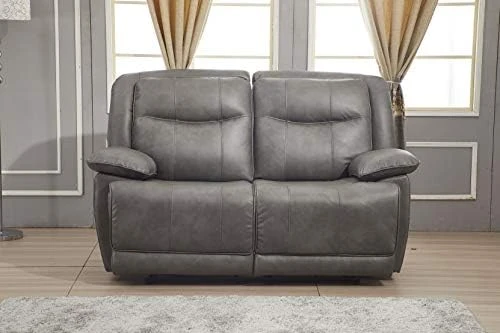 Betsy Furniture Bonded Leather Reclining Sofa Couch Set Living Room Set 8006 (Grey, Glider Chair) 10 Betsy Furniture Bonded Leather Reclining Sofa Couch Set Living Room Set 8006 (Grey, Glider Chair) - Image 8