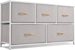 Cubiker Dresser Storage Organizer, 5 Drawer Dresser Tower Unit For Bedroom Hallway Entryway Closets, Small Dresser Clothes Storage With Wide Sturdy Steel Frame Wood Top, Black Grey -Amazon Store 419zOdoo3GL. AC