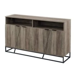 Walker Edison Angled Door Cabinet-Sideboard-Buffet With Open Shelf Storage, 58, Grey Wash -Amazon Store 419zUuzjP3L