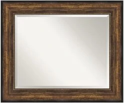 Amanti Art Vanity Wall Framed Bathroom Mirror, Glass Size 24 X 36, Accent Bronze Narrow -Amazon Store 41A3zGoUh4L. AC