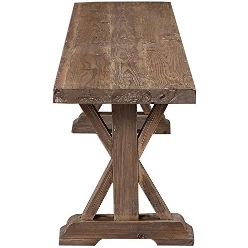 Uttermost Stratford Gray Wash Wood Bench 7 Uttermost Stratford Gray Wash Wood Bench - Image 5