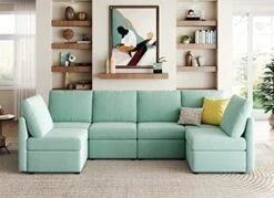 LINSY HOME Modular Sectional Sofa, Convertible U Shaped Sofa Couch With Storage, Memory Foam, Modular Sectionals With Ottomans, 6 Seat Sofa Set With Chaise For Living Room, Grey -Amazon Store 41ADFqZF ML. AC 1