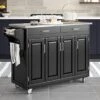 Home Styles Mobile Create-a-Cart Black Finish Four Door Cabinet Kitchen Cart With Stainless Steel Top, Adjustable Shelving -Amazon Store 41ALI0R0pzL