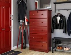 Palace Imports 100% Solid Wood 5-Super Jumbo Drawer Chest With Lock, Mocha, 31.75”w X 59.75”h X 17” D, Lock And Key Included. Requires Assembly. -Amazon Store 41ASLbJebOL. AC