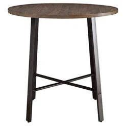 Homelegance Chevre 36" Round Industrial Style Counter Height Table, Brown -Amazon Store 41AUcKue7VL