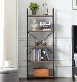 Rustic Industrial Book Shelf, Standing Bookcase For Living Room, Bedroom And Office Plant Shelf, Ladder Shelf, Indoor Plant Stand Ladder Plant Holder Table Plant Pot Stand -Amazon Store 41Ahe59DWDL