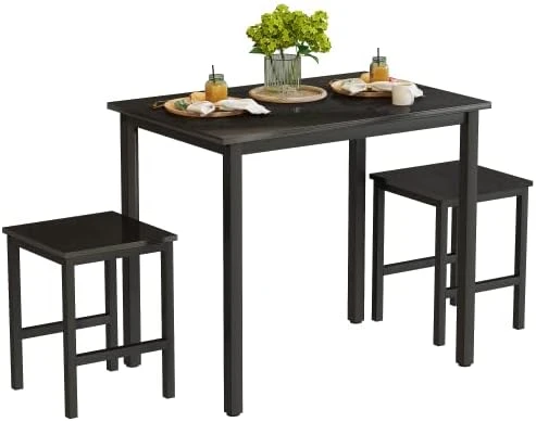 Recaceik 3 Piece Dining Table Set, Modern Bar Table Set W/ 2 Stools Kitchen Table Set For 2 Compact Design Kitchen Bar Table And Chairs For Dining Room, Living Room, Apartment, Small Space (Beige) 10 Recaceik 3 Piece Dining Table Set, Modern Bar Table Set W/ 2 Stools Kitchen Table Set For 2 Compact Design Kitchen Bar Table And Chairs For Dining Room, Living Room, Apartment, Small Space (Beige) - Image 8