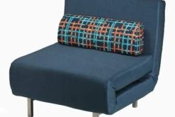 Cortesi Home Savion Convertible Accent Chair-Bed, Navy Blue