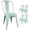 Devoko Metal Indoor-Outdoor Chairs Distressed Style Kitchen Dining Chairs Stackable Side Chairs With Back Set Of 4 (Blue) 2 Devoko Metal Indoor-Outdoor Chairs Distressed Style Kitchen Dining Chairs Stackable Side Chairs With Back Set Of 4 (Blue) -Amazon Store 41Aws4lrx4L