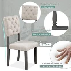 Merax 6 Piece Kitchen Dining Table Set, Wooden Rectangular Dining Table With Upholstered Bench And 4 Chairs, Dining Room Table Set For 6 People, Living Room Furniture (Gray, Cushions) -Amazon Store 41B1l2VyKNL