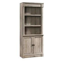 Sauder Palladia Library With Doors, L: 29.37" X W: 13.9" X H: 71.85", Split Oak Finish