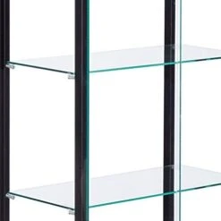 COASTER 5-Shelf Glass Curio Cabinet Black And Clear 8 COASTER 5-Shelf Glass Curio Cabinet Black And Clear -Amazon Store 41BBqDu4XVL