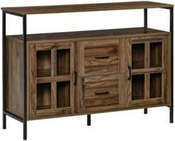 HOMCOM Industrial Sideboard Buffet Cabinet, Kitchen Cabinet, Coffee Bar Cabinet With Adjustable Shelves, Glass Doors, And 2 Drawers For Living Room, Brown 15 HOMCOM Industrial Sideboard Buffet Cabinet, Kitchen Cabinet, Coffee Bar Cabinet With Adjustable Shelves, Glass Doors, And 2 Drawers For Living Room, Brown -Amazon Store 41BF1XbYdFL. AC