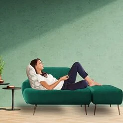 PEIHONGET Chaise Lounge Chair For Bedroom, Velvet Chaise Lounge Indoor Accent Chair With Ottoman 2 In 1 Recliner Sofa Chair Bed With Footrest Reading Chair For Bedroom Apartment Office (Green) -Amazon Store 41BIWCTyjuL