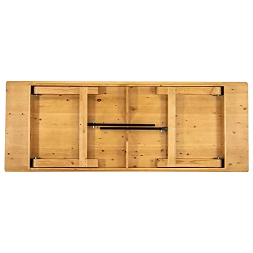 Flash Furniture HERCULES Commercial Grade Farmhouse Dining Table - Solid Pine Foldable Dining Table With Seating For 10 - 9'x40" - Antique Rustic Light Natural 7 Flash Furniture HERCULES Commercial Grade Farmhouse Dining Table - Solid Pine Foldable Dining Table With Seating For 10 - 9'x40" - Antique Rustic Light Natural - Image 5