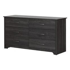 South Shore Fusion 6-Drawer Double Dresser, Gray Oak