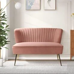 HULALA HOME Velvet Loveseat Sofa With Gold Legs, Mid-Century Modern Upholstered Love Seat Couch, Tufted Small 2-Seat Sofa Armless For Living Room, Bedroom, Apartment Small Spaces, Ivory 22 HULALA HOME Velvet Loveseat Sofa With Gold Legs, Mid-Century Modern Upholstered Love Seat Couch, Tufted Small 2-Seat Sofa Armless For Living Room, Bedroom, Apartment Small Spaces, Ivory -Amazon Store 41BRdYfk7UL. AC
