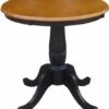 International Concepts 30" Round Top Pedestal Dining Table, Black/Cherry