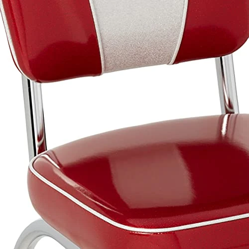 Richardson Seating Retro V-Back Diner Chair With 2" Box Seat, Glitter Sparkle Red/Glitter Silver 7 Richardson Seating Retro V-Back Diner Chair With 2" Box Seat, Glitter Sparkle Red/Glitter Silver - Image 5