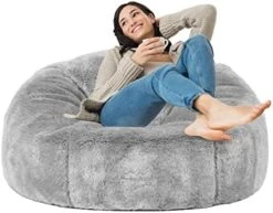 Taotique Giant Bean Bag Chair Cover(Cover Only, No Filler) Soft Faux RH Fur Sofa Bed Cover Washable Bean Bag Couch Cover For Adult And Kids With Liner -Amazon Store 41BZ6n7G6HL. AC