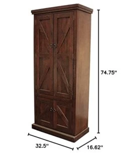 American Heartland MFG. Rustic Double Door Pantry, Concord Cherry -Amazon Store 41Bbw582pdL