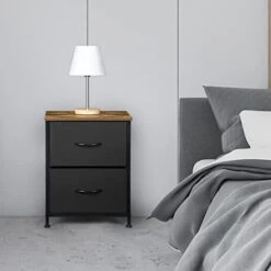 NANANARDOSO 2 Drawers Dresser, Storage Chest Organizer With Removable Fabric Bins, Small Dresser For Closet Bedside Furniture, Nursery, Living Room, Entryway Hallway, Black 11 NANANARDOSO 2 Drawers Dresser, Storage Chest Organizer With Removable Fabric Bins, Small Dresser For Closet Bedside Furniture, Nursery, Living Room, Entryway Hallway, Black -Amazon Store 41Biol14HmL