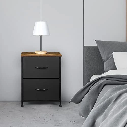 NANANARDOSO 2 Drawers Dresser, Storage Chest Organizer With Removable Fabric Bins, Small Dresser For Closet Bedside Furniture, Nursery, Living Room, Entryway Hallway, Black 4 NANANARDOSO 2 Drawers Dresser, Storage Chest Organizer With Removable Fabric Bins, Small Dresser For Closet Bedside Furniture, Nursery, Living Room, Entryway Hallway, Black - Image 2